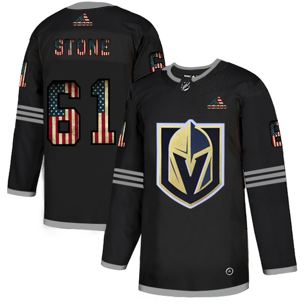 Vegas Golden Knights #61 Mark Stone Adidas Men Black USA Flag Limited NHL Jersey